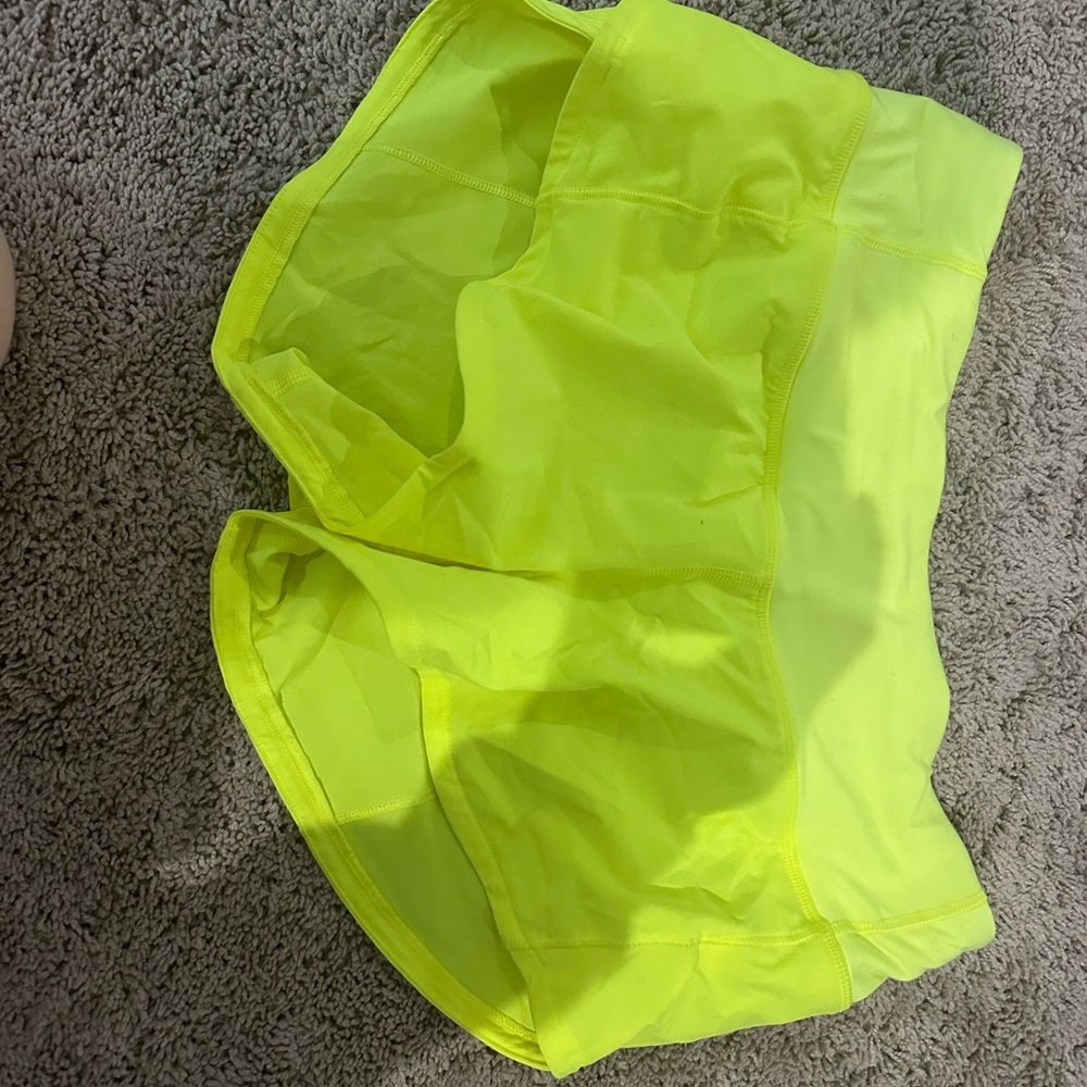 Neon yellow speed up Lululemon shorts!!